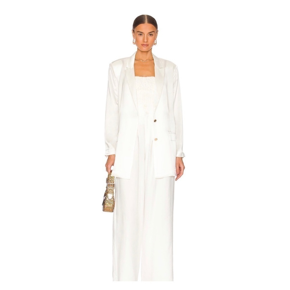 SER.OYA Ronin White Satin Oversized Blazer Jacket Medium NWT - Picture 10 of 16